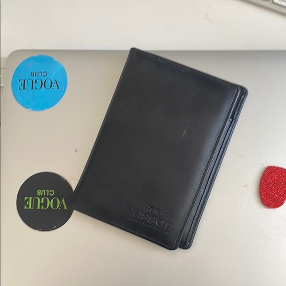 Tissot Black Leather Bifold Wallet - Picture 1 of 3